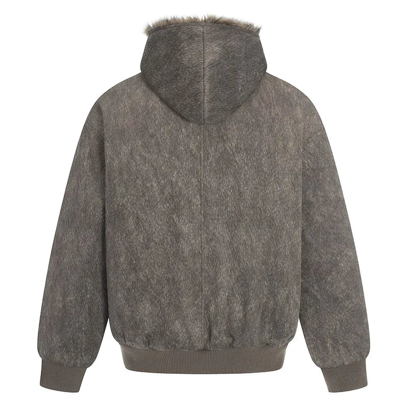 Vintage Hip Hop Warm Jacket Coats Harakuju Thermal Casual Outwear Tops For Male Patchwork