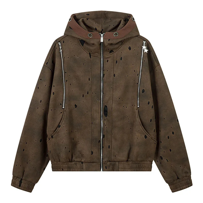 Vintage Hi Street Printed Casual Jackets Coats Streetwear Harakuju Autumn Outwear Tops For Male