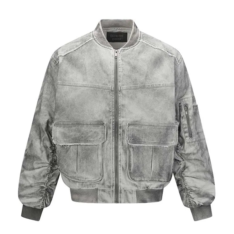 Vintage Hip Hop Cargo Jackets Coats Techwear Casual Streetwear Outwear Tops For Male Hi Street