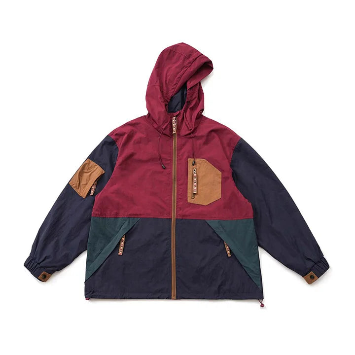 Fashion Hip Hop Cargo Jackets Color Block Patchwork Casual Outwear Coats For Male Streetwear