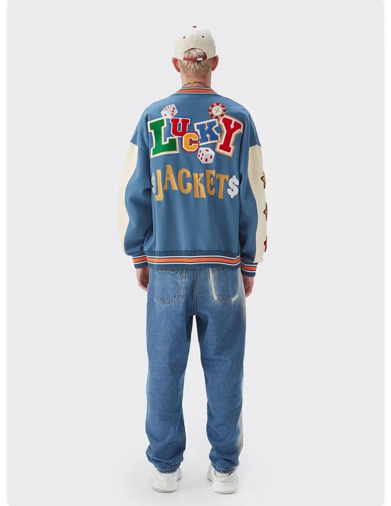 Oversized Hip Hop Baseball Jackets Embroidery Streetwear Casual Outwear Coats For Male Patchwork