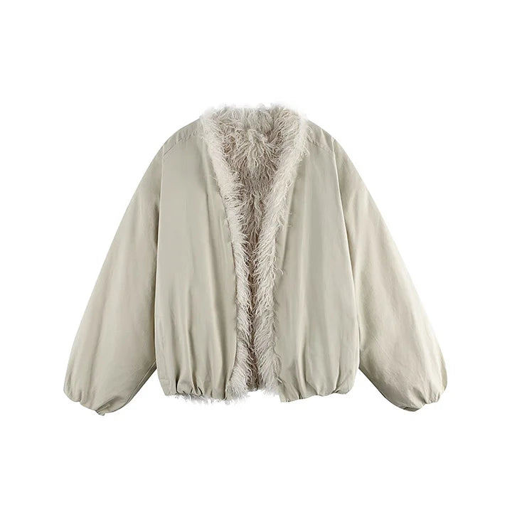 Winter Vintage Fleece Warm Parka Coats Harakuju Streetwear Oversized Outwear Jackets For Unisex