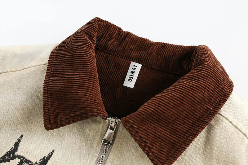 Graffiti Printed Hip Hop Ovesized Jackets Streetwear Vintage Outwear Coats For Male Harakuju