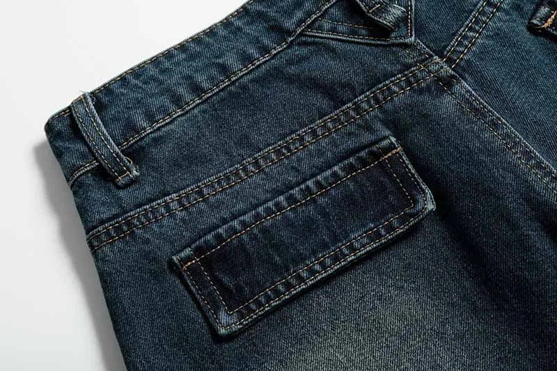 Hip Hop Baggy Casual Jeans Pants Streetwear Harakuju Loose Denim Trousers For Male Patchwork