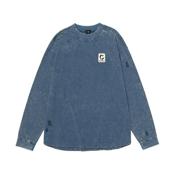 Oversized Hip Hop Ripped T-shirt Harakuju Streetwear Top Tees For Male Vintage