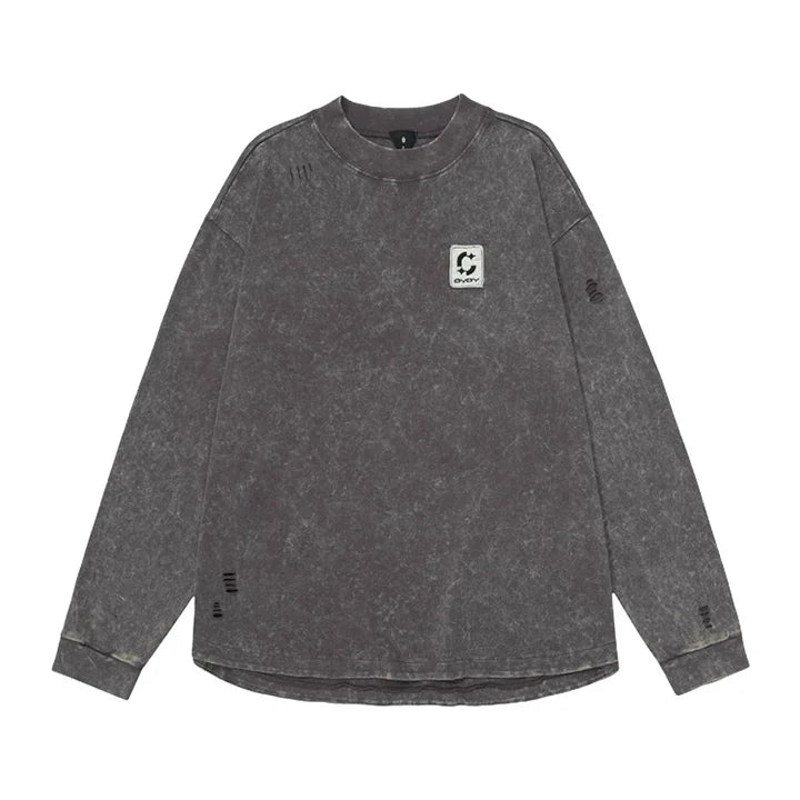 Oversized Hip Hop Ripped T-shirt Harakuju Streetwear Top Tees For Male Vintage