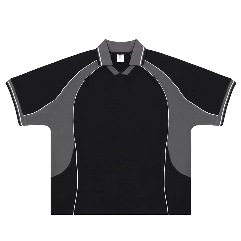 Color Block Patchwork Hip Hop T shirts Short Sleeves Streetwear Casual Top Tees For Male Oversized