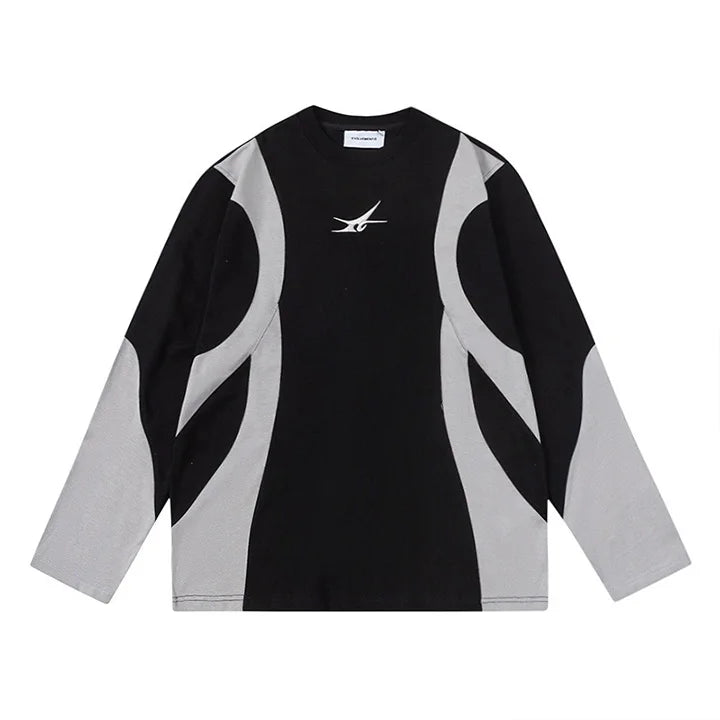 Fashion Hip Hop Long Sleeves T-shirt Embroidery Streetwear Casual Top Tees For Male Spring Autumn