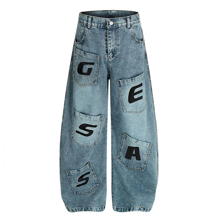 Hi Street Irregular Patchwork Pants Multi Pockets Streetwear Casual Trousers For Male Hip Hop