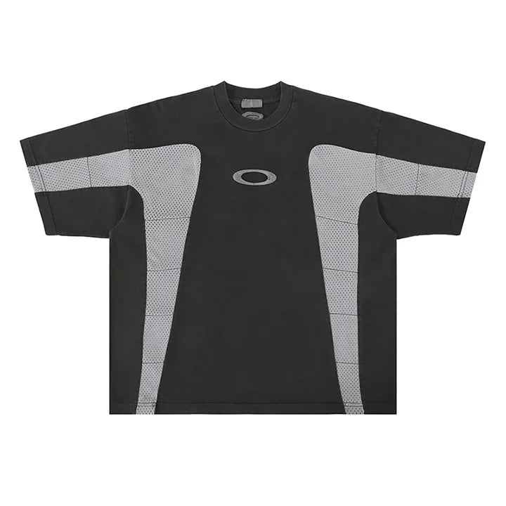 Oversized Hip Hop Streetwear T-shirt Harakuju Color Block Vintage Top Tees For Male Breathable