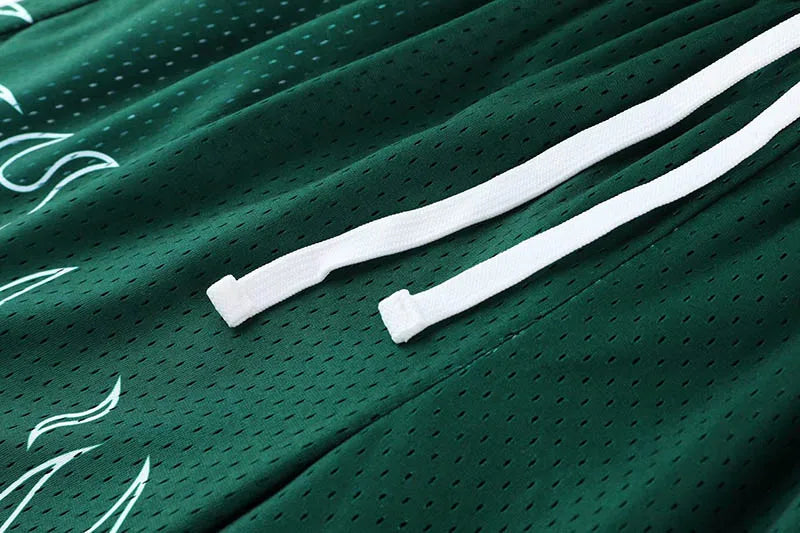 Hip Hop Flame Printed Shorts Streetwear Elastic Waist Casual Short Pants For Male Loose Fit