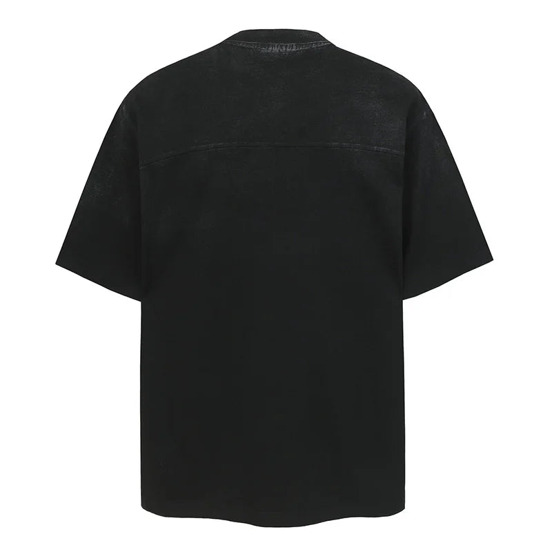 Hip Hop Techwear Casual T shirt Streetwear Harakuju Top Tees For Male Patchwork