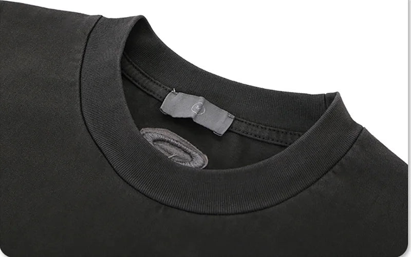 Oversized Hip Hop Streetwear T-shirt Harakuju Color Block Vintage Top Tees For Male Breathable