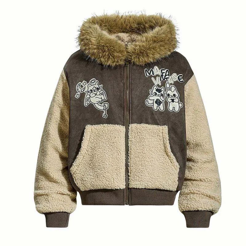 Vintage Winter Warm Parka Coats Fur Collar Thermal Casual Outwear Jackets For Male Windbreak