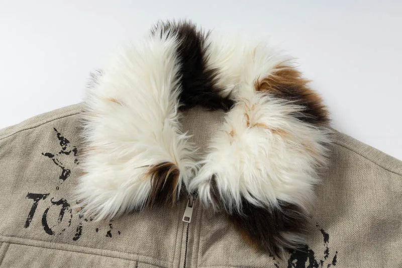 Oversized Winter Warm Casual Parka Coats Harakuju Fur Collar Thicken Thermal Outwear Jackets For Male