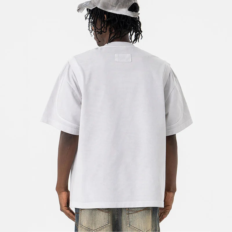 Vintage Oversized Casual T shirts Men Hip Hip Streetwear Top Tees Short Sleeves Harakuju