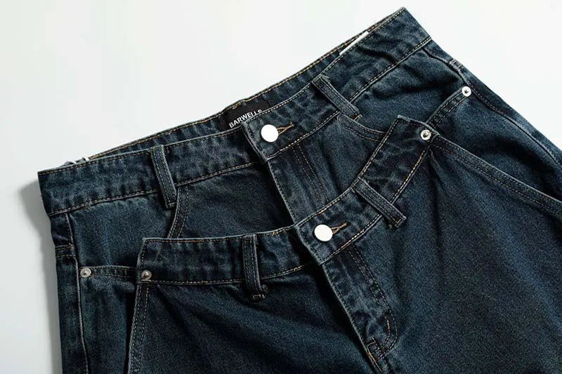 Hip Hop Baggy Casual Jeans Pants Streetwear Harakuju Loose Denim Trousers For Male Patchwork