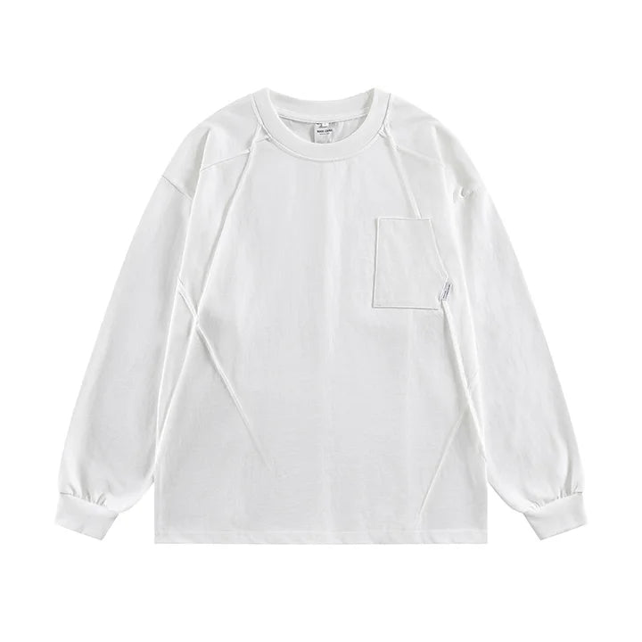 Hip Hop Streetwear Casual T shirt Long Sleeves Harakuju Vintage Top Tees For Male Patchwork