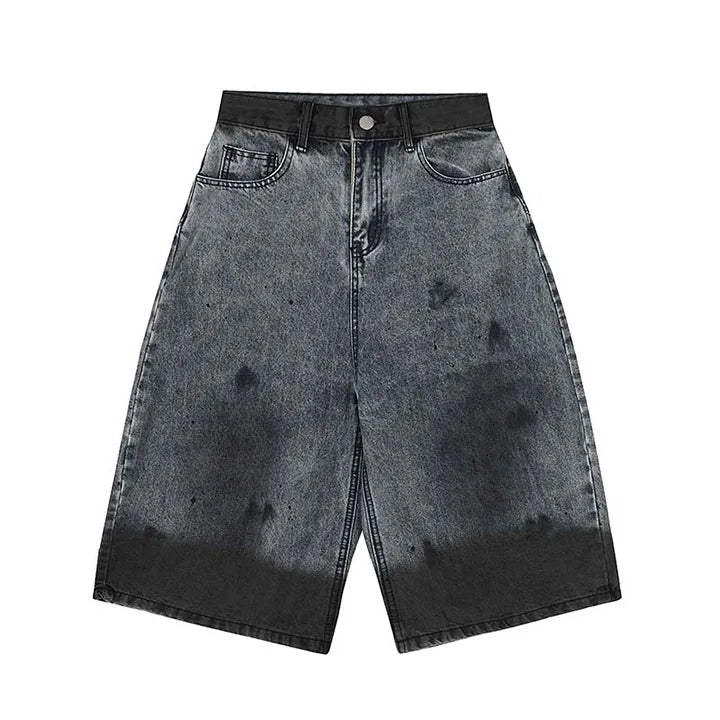 Hip Hop Vintage Streetwear Jeans Shorts Hi Street Washed Straight Denim Shorts For Male Loose Fit