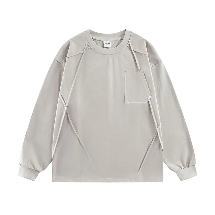 Hip Hop Streetwear Casual T shirt Long Sleeves Harakuju Vintage Top Tees For Male Patchwork