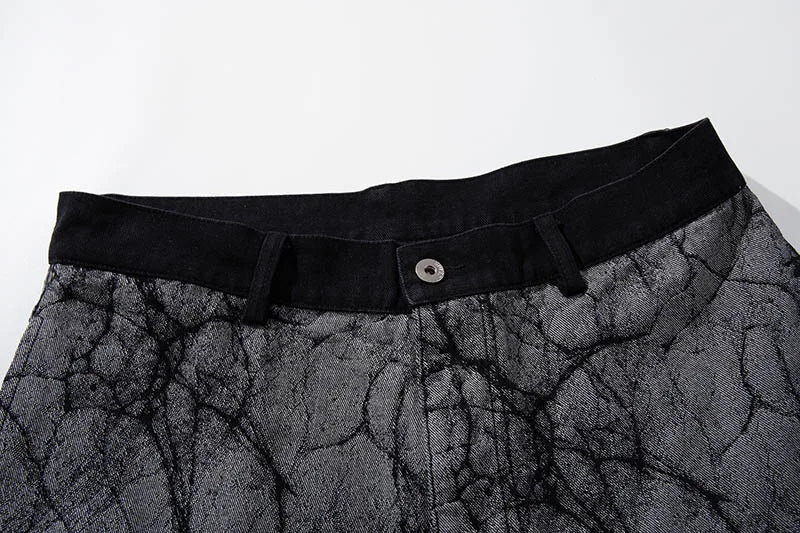 Vintage Hi Street Cargo Jeans Pants Streetwear Hip Hop Casual Denim Trousers For Male Patchwork