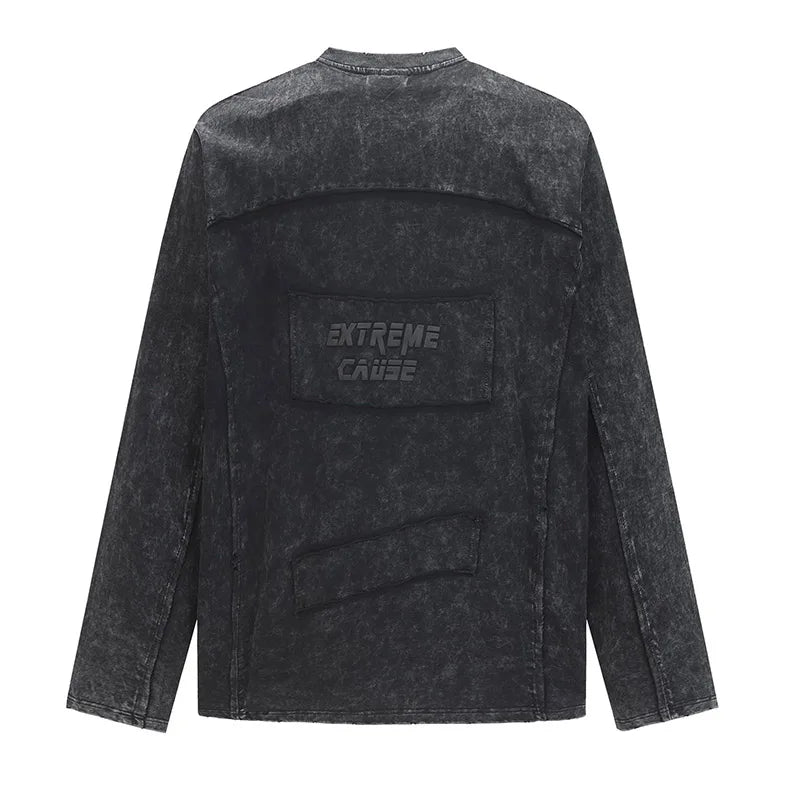 Vintage Hip Hop Casual T-shirt Harakuju Streetwear Top Tees For Male Spring Autumn