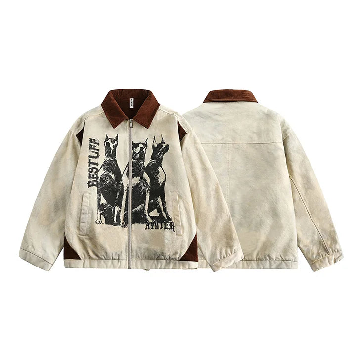 Graffiti Printed Hip Hop Ovesized Jackets Streetwear Vintage Outwear Coats For Male Harakuju