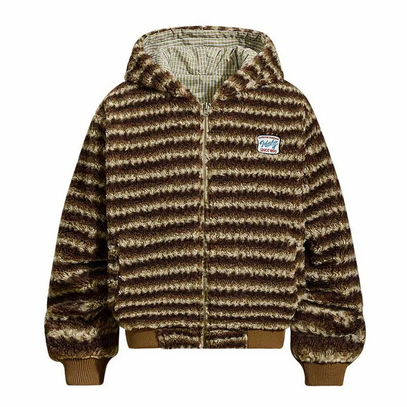 Winter Vintage Warm Fleece Parka Coats Both Side Wear Casual Outwear Jackets For Male Thermal