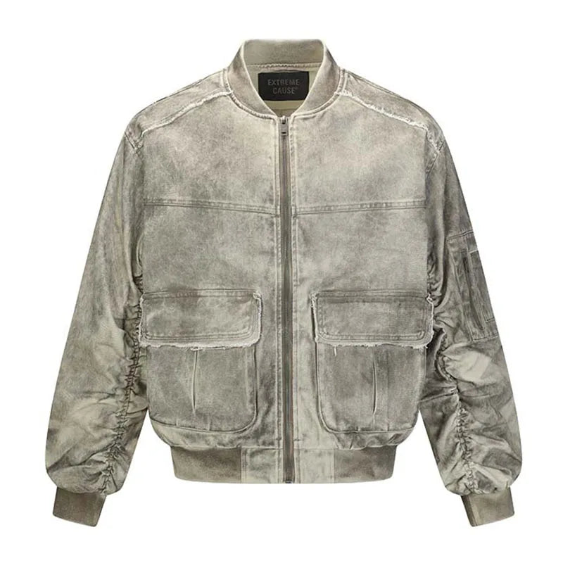 Vintage Hip Hop Cargo Jackets Coats Techwear Casual Streetwear Outwear Tops For Male Hi Street