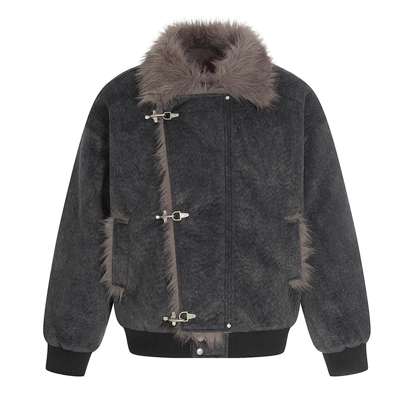 Winter Vintage Hip Hop Warm Jackets Coats Fur Collar Thermal Casual Parka Coats For Male Windbreak