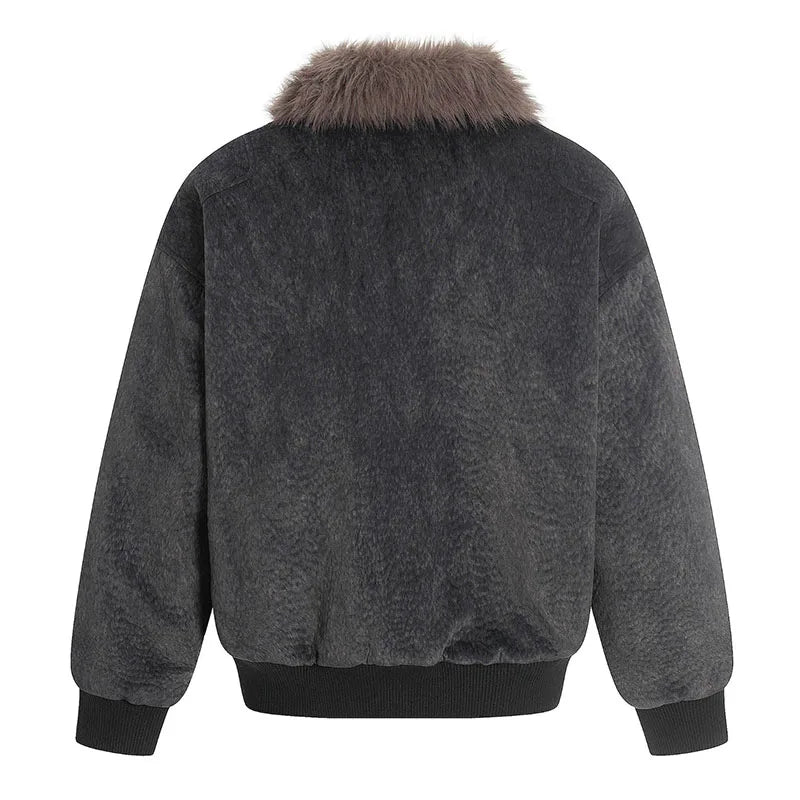 Winter Vintage Hip Hop Warm Jackets Coats Fur Collar Thermal Casual Parka Coats For Male Windbreak